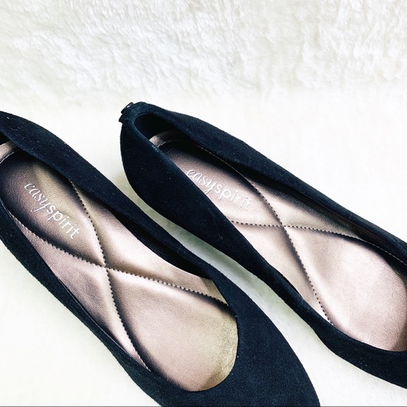 Easy Spirit Solna Black Suede Wedge Heels Size 6 - Picture 2 of 11
